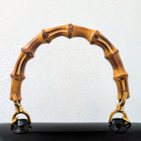 Gucci 1947 Bamboo Top Handle Bag Small | Black Leather Gold Hardware-details