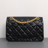 Chanel Reissue 2.55 Mini | Black Calfskin Brushed Gold Hardware-back