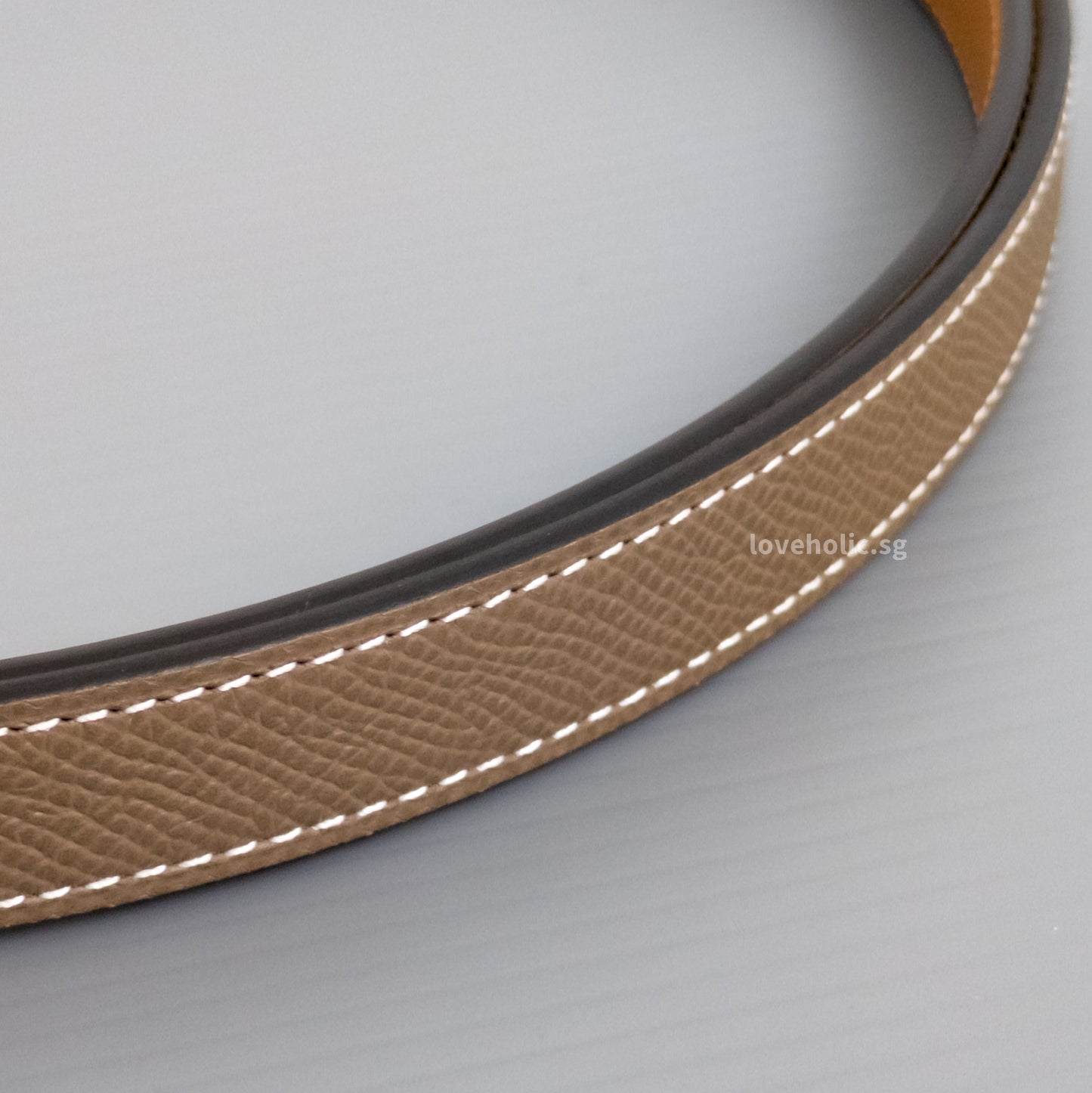 Kelly 18 Belt Etoupe Calfskin Rose Gold Hardware