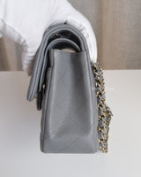 Classic Flap Small | 20C Grey Caviar Light Gold Hardware