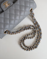 Classic Flap Small | 20C Grey Caviar Light Gold Hardware