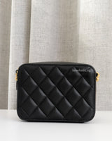 Chanel Camera Bag Mini with Pearl Crush | Black Lambskin Brushed Gold Hardware-back