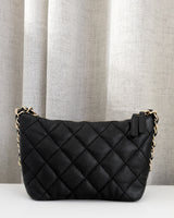 Chanel Hobo 24P Small | Black Caviar Gold Hardware-back