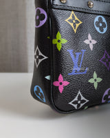 Louis Vuitton LV X TM Murakami Pochette | Black Leather Silver Hardware-details