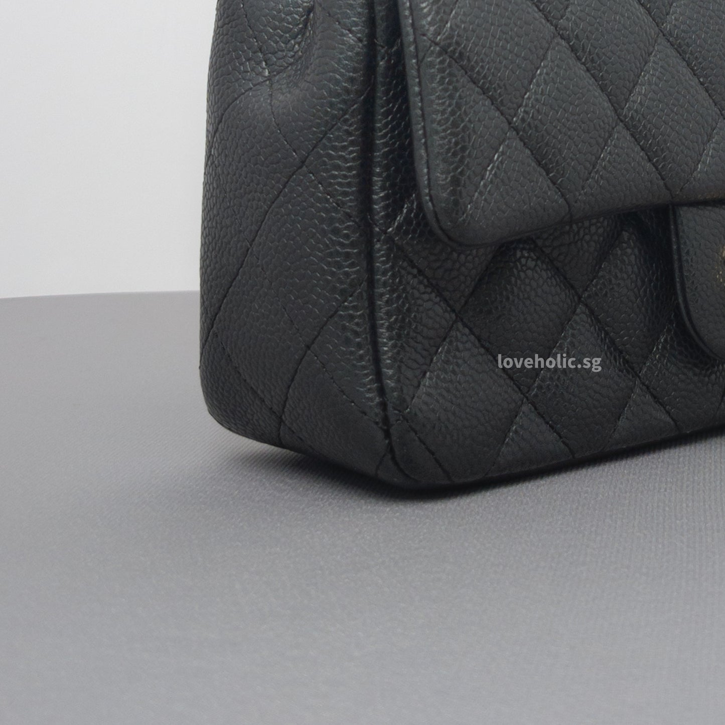 Classic Flap Mini Rectangle | 15C Black Caviar Brushed Gold Hardware