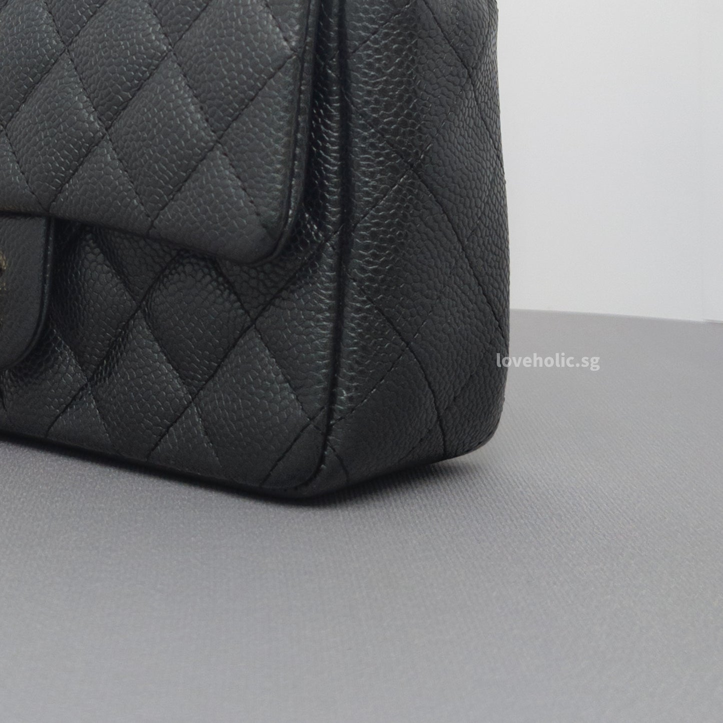 Classic Flap Mini Rectangle | 15C Black Caviar Brushed Gold Hardware