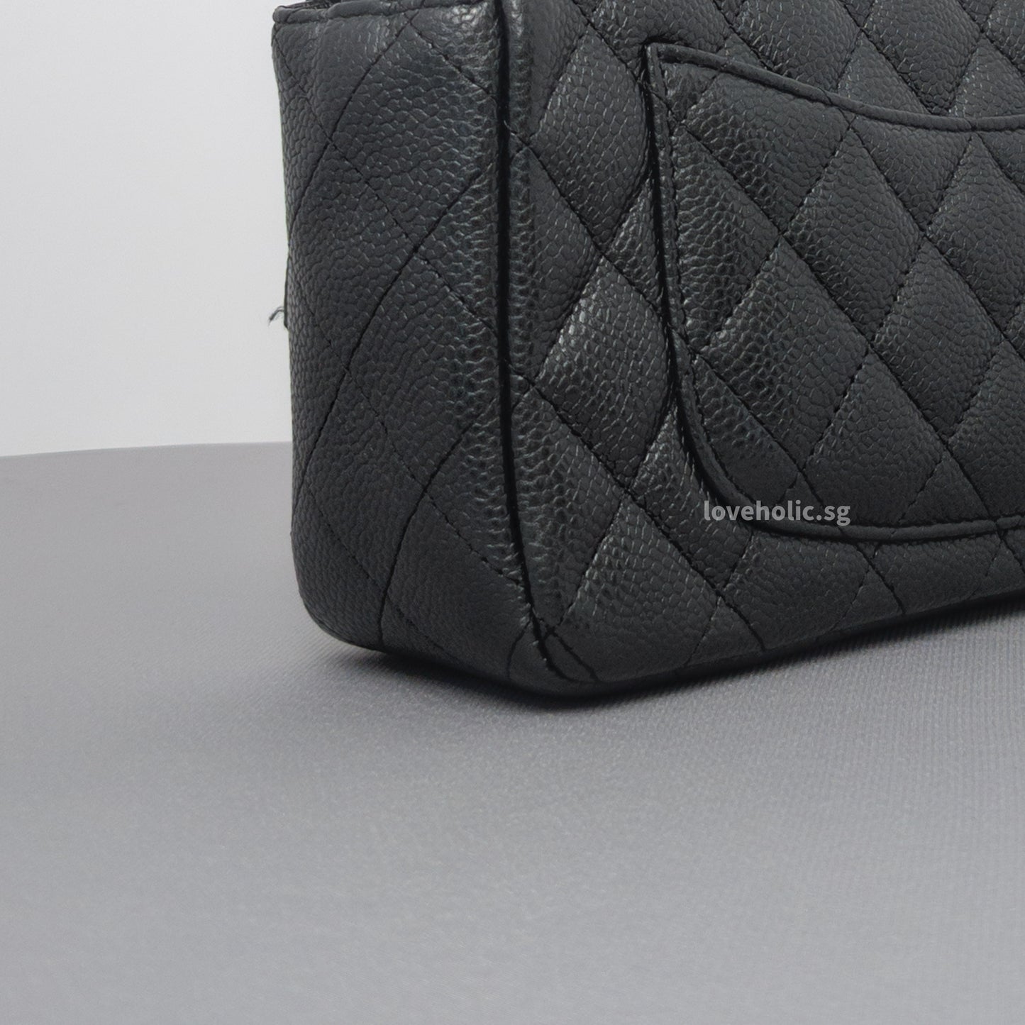 Classic Flap Mini Rectangle | 15C Black Caviar Brushed Gold Hardware