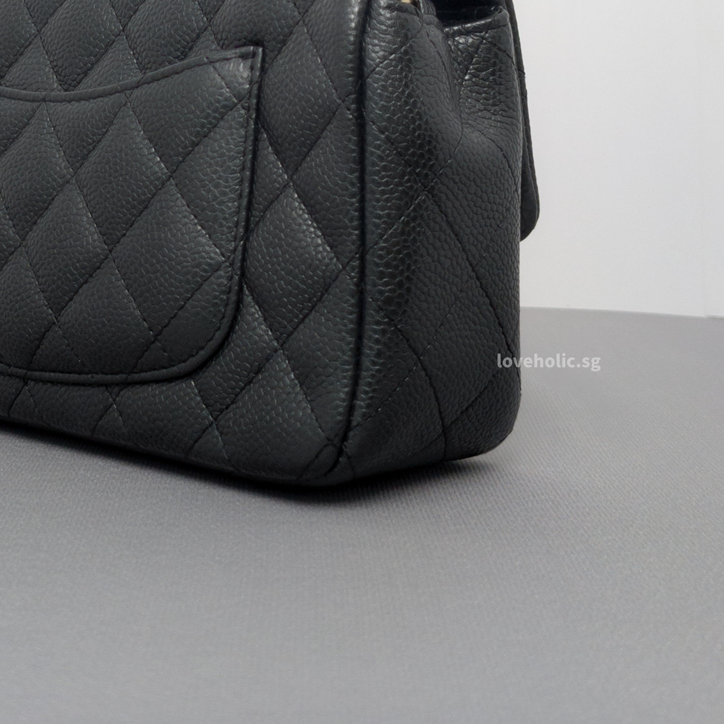 Classic Flap Mini Rectangle | 15C Black Caviar Brushed Gold Hardware