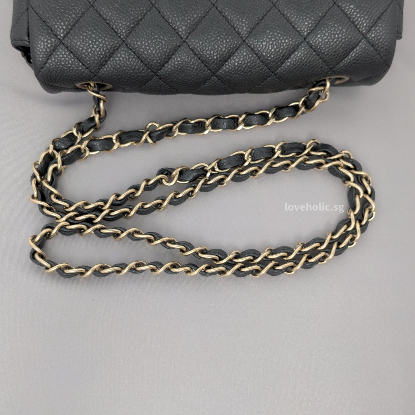 Classic Flap Mini Rectangle | 15C Black Caviar Brushed Gold Hardware