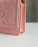 Wallet On Chain Filigree | Sakura Pink Caviar Brushed Gold Hardware