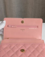Wallet On Chain Filigree | Sakura Pink Caviar Brushed Gold Hardware