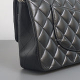 Chanel Classic Flap Medium | Black Lambskin Silver Hardware-details