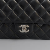 Chanel Classic Flap Medium | Black Lambskin Silver Hardware-details