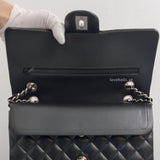 Chanel Classic Flap Medium | Black Lambskin Silver Hardware-details