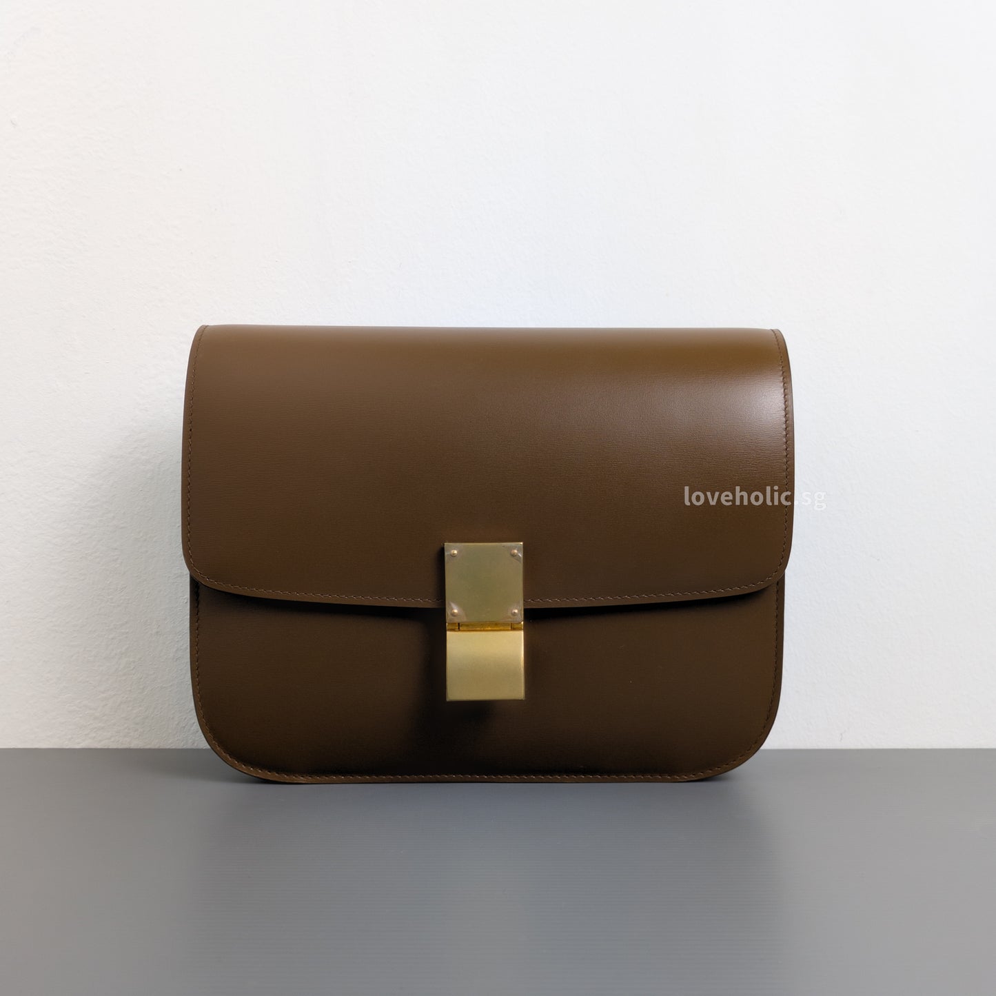 Celine Box Medium | Camel Calfskin Gold Hardware-front1
