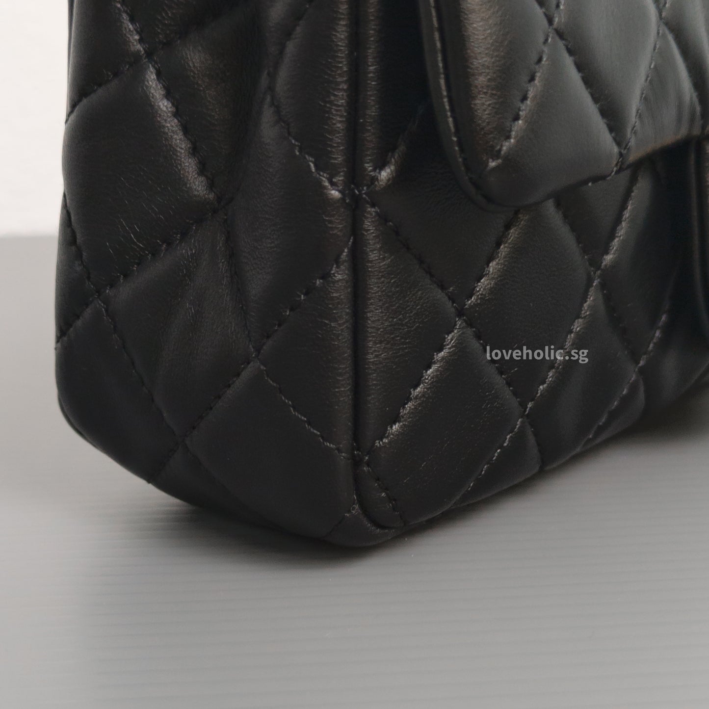 Pearl Crush Mini Rectangle Black Lambskin Brushed Gold Hardware