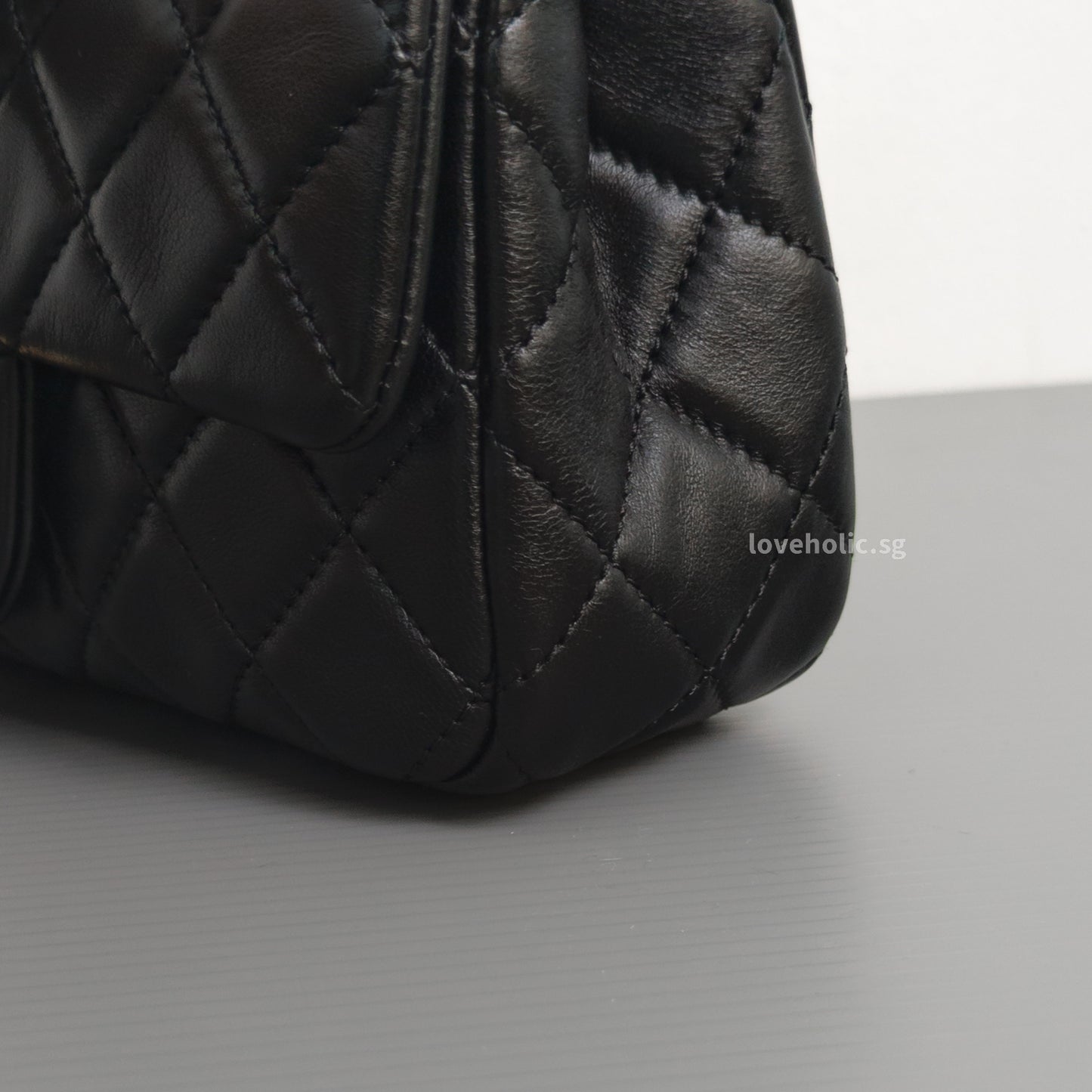 Pearl Crush Mini Rectangle Black Lambskin Brushed Gold Hardware
