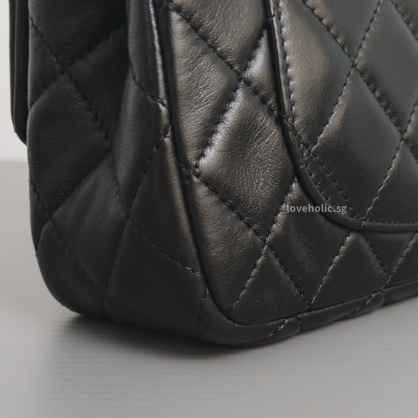 Pearl Crush Mini Rectangle Black Lambskin Brushed Gold Hardware
