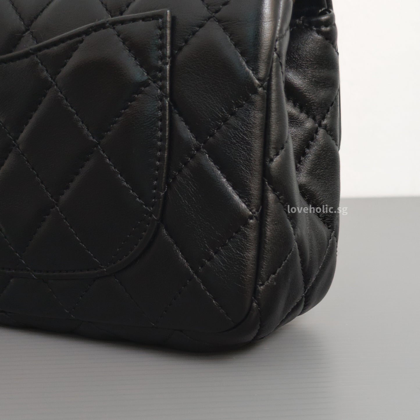 Pearl Crush Mini Rectangle Black Lambskin Brushed Gold Hardware