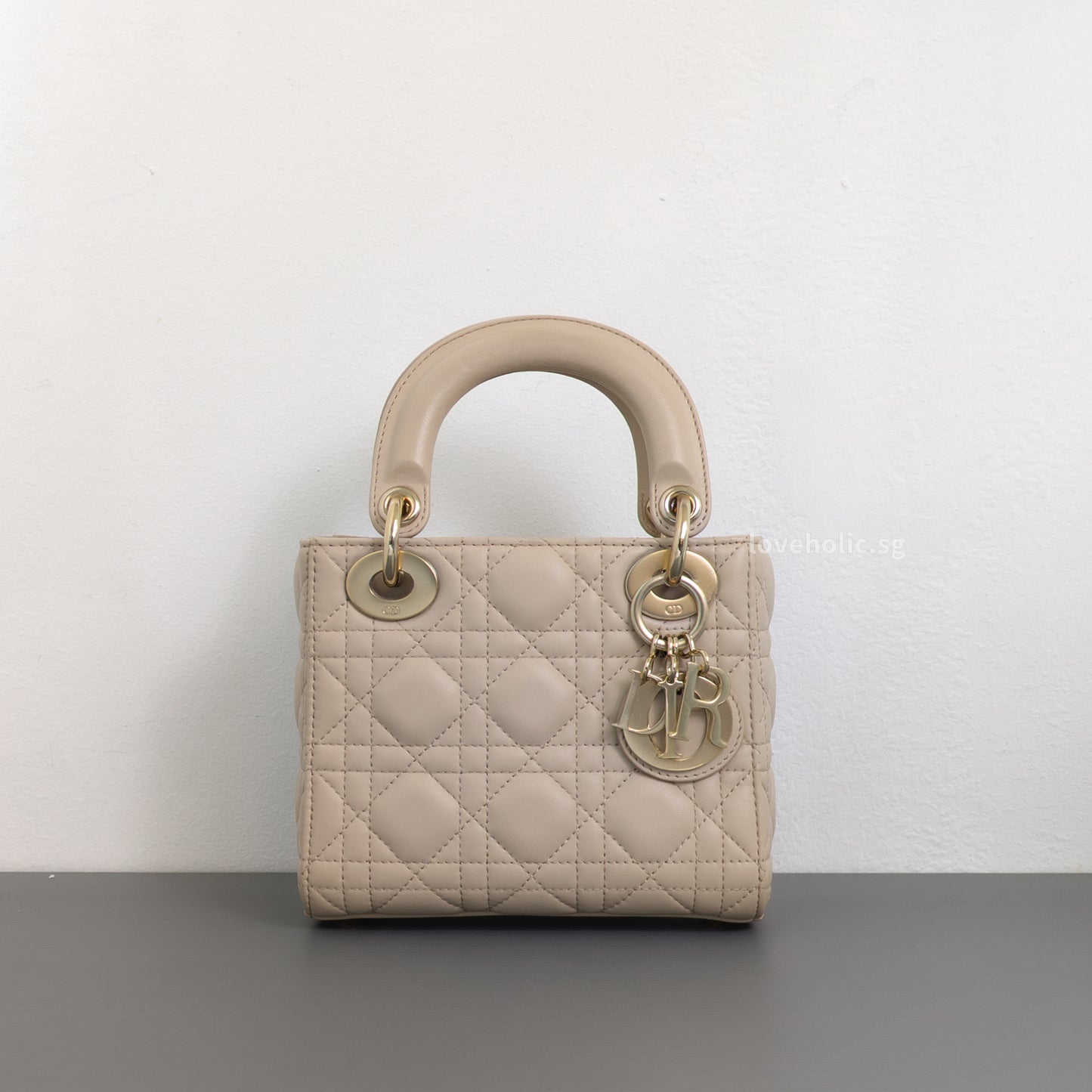 Lady Dior Mini | Powder Beige M51U Lambskin Light Gold Hardware