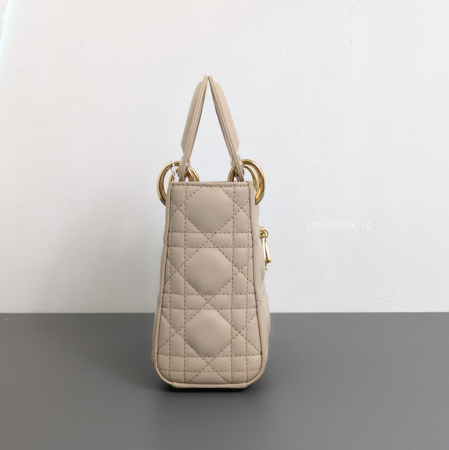 Lady Dior Mini | Powder Beige M51U Lambskin Light Gold Hardware