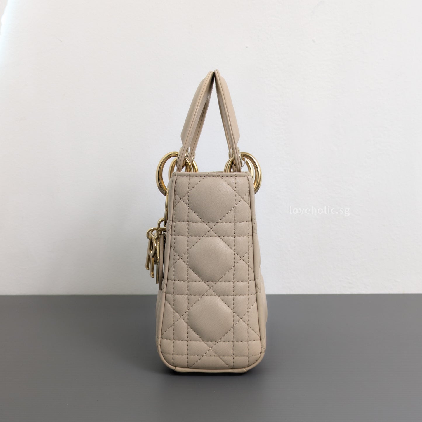 Lady Dior Mini | Powder Beige M51U Lambskin Light Gold Hardware
