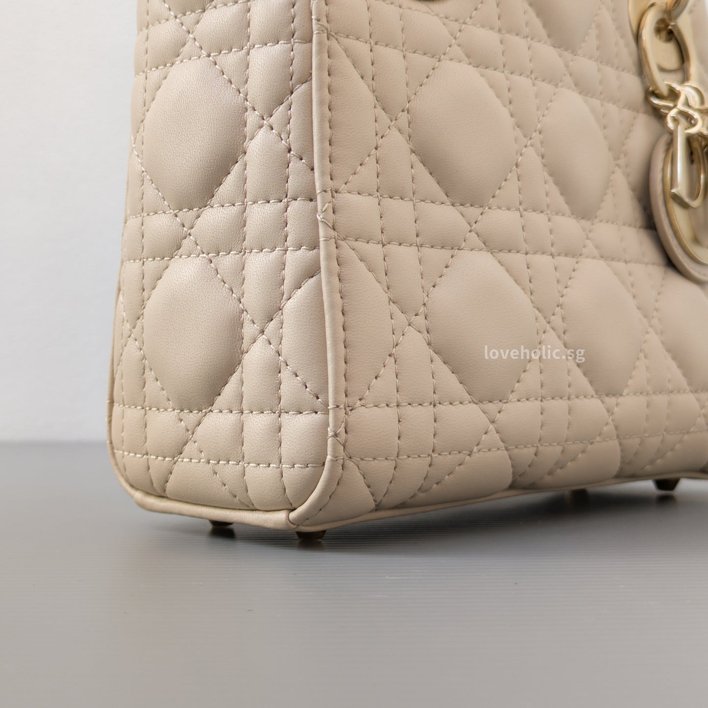 Lady Dior Mini | Powder Beige M51U Lambskin Light Gold Hardware