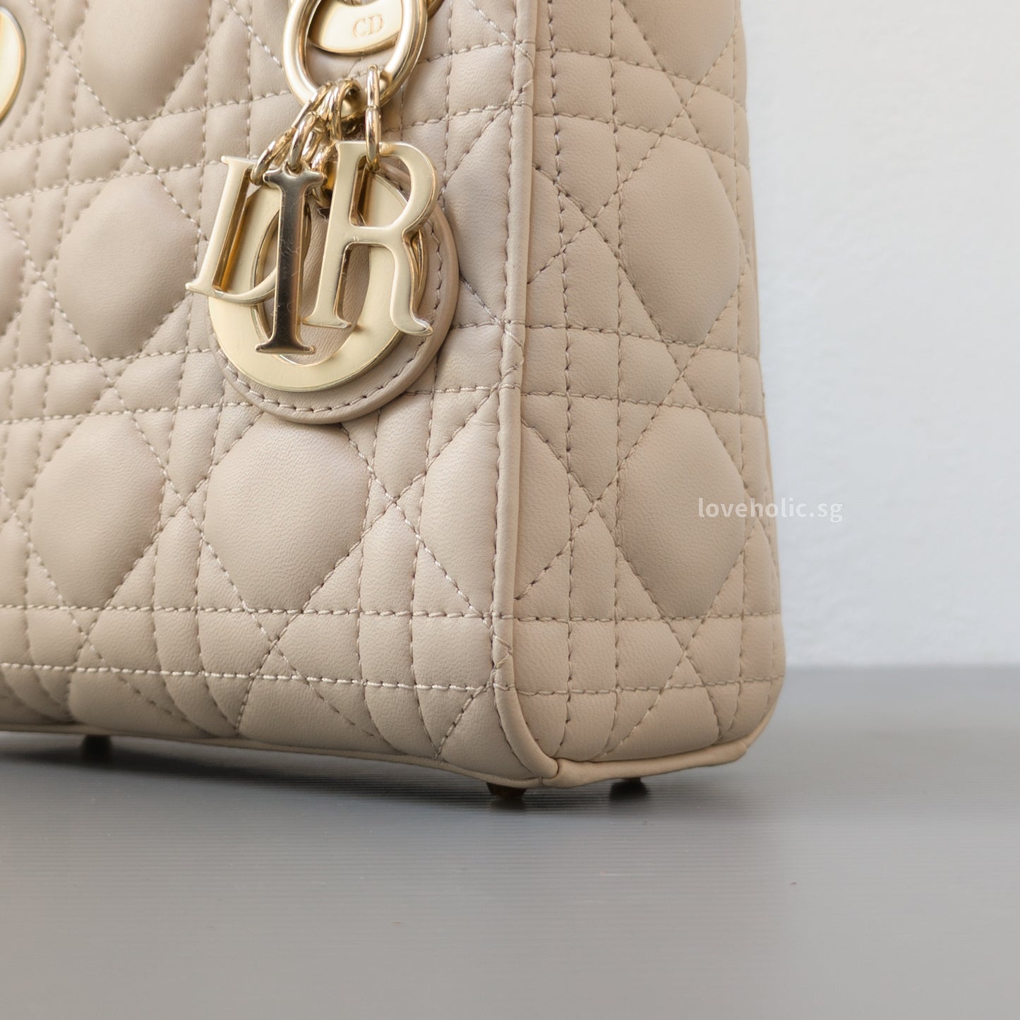 Lady Dior Mini | Powder Beige M51U Lambskin Light Gold Hardware