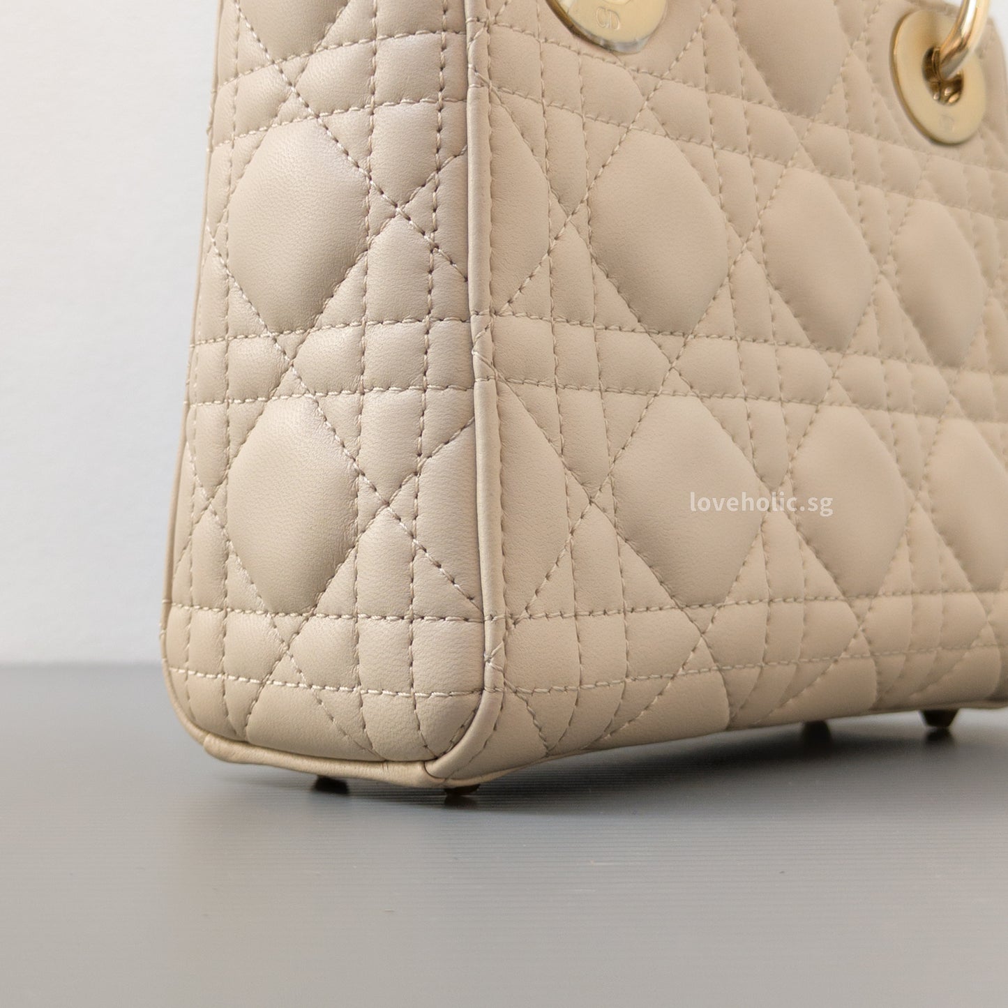 Lady Dior Mini | Powder Beige M51U Lambskin Light Gold Hardware
