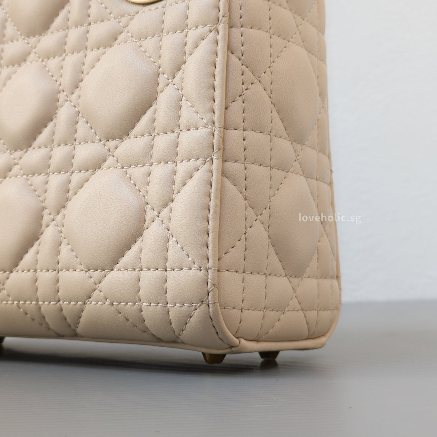 Lady Dior Mini | Powder Beige M51U Lambskin Light Gold Hardware