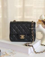 Classic Flap Mini Square | 17B Black Caviar Gold Hardware