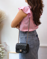 Chanel Classic Flap Mini Square | 17B Black Caviar Gold Hardware-model