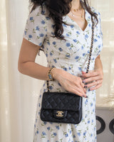 Classic Flap Mini Square | 17B Black Caviar Gold Hardware