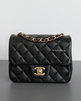 Classic Flap Mini Square | 17B Black Caviar Gold Hardware