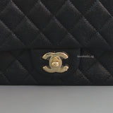 Chanel Classic Flap Mini Square | 17B Black Caviar Gold Hardware-details