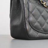 Chanel Classic Flap Mini Square | 17B Black Caviar Gold Hardware-details