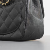 Chanel Classic Flap Mini Square | 17B Black Caviar Gold Hardware-details