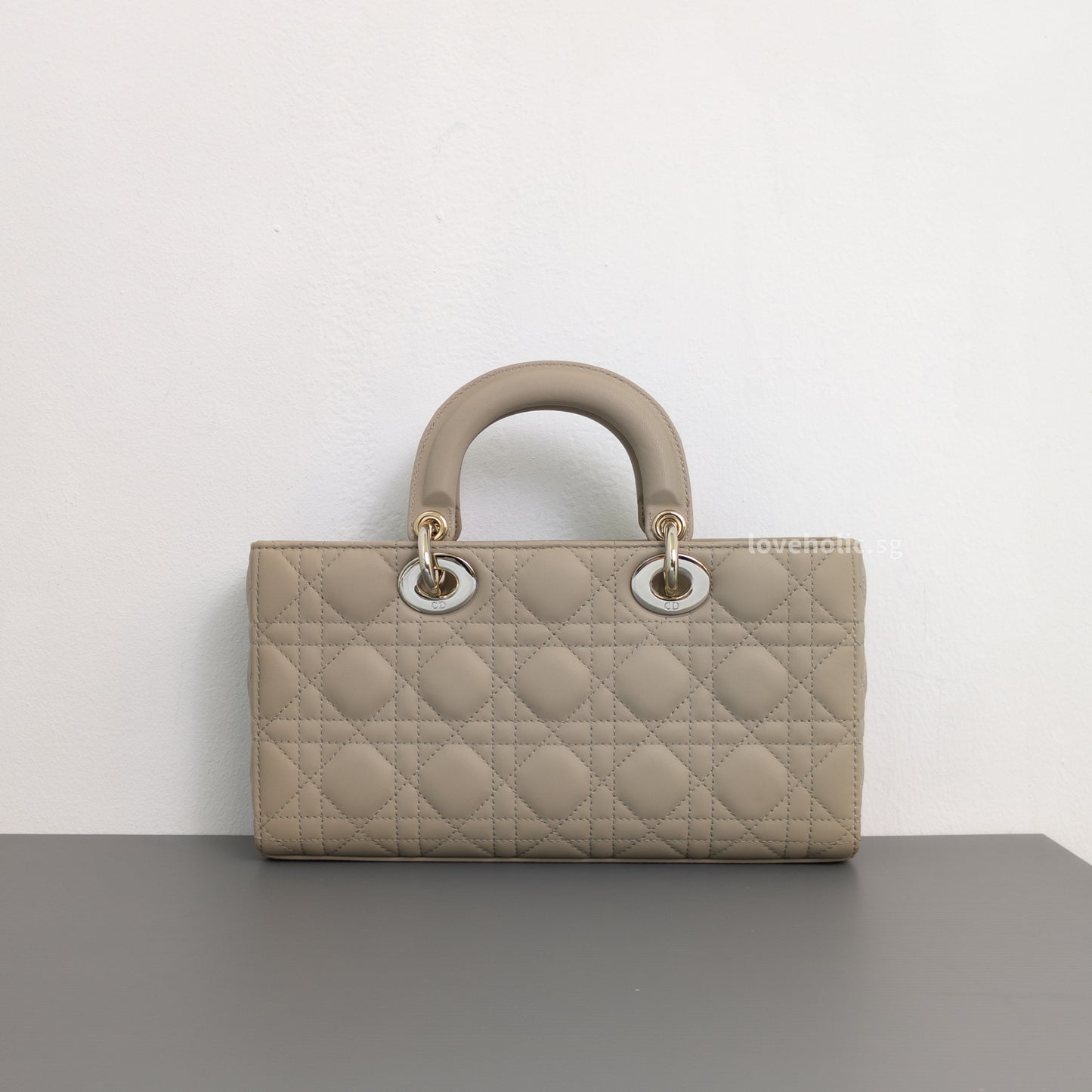 Dior Lady D-Joy Medium | Beige Lambskin Light Gold Hardware-back