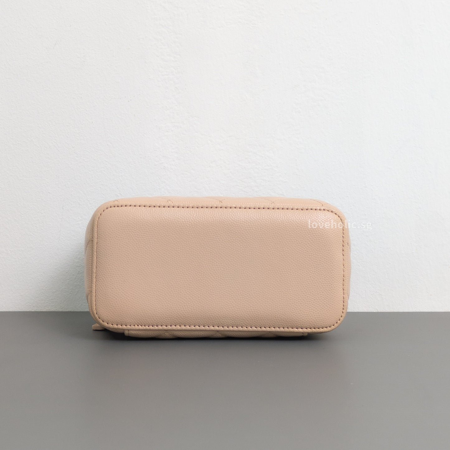 Vanity Bag with Chain Beige Caviar Light Gold Hardware