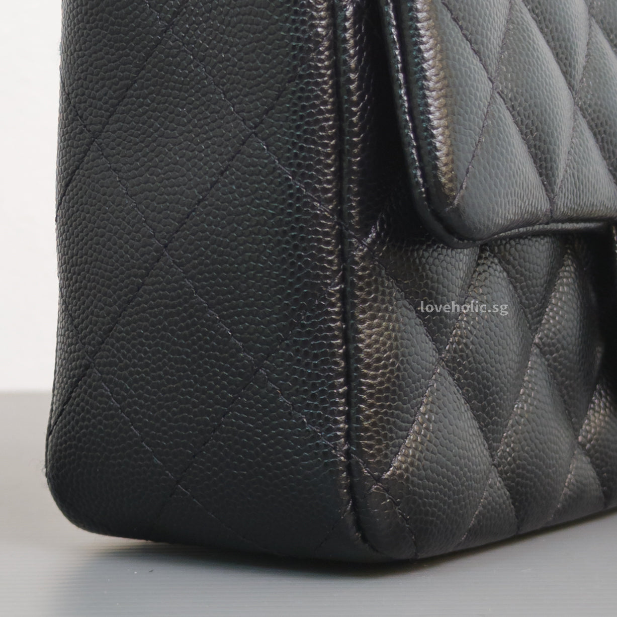 Chanel Mini Rectangle 17B Black Caviar Light Gold Hardware-details