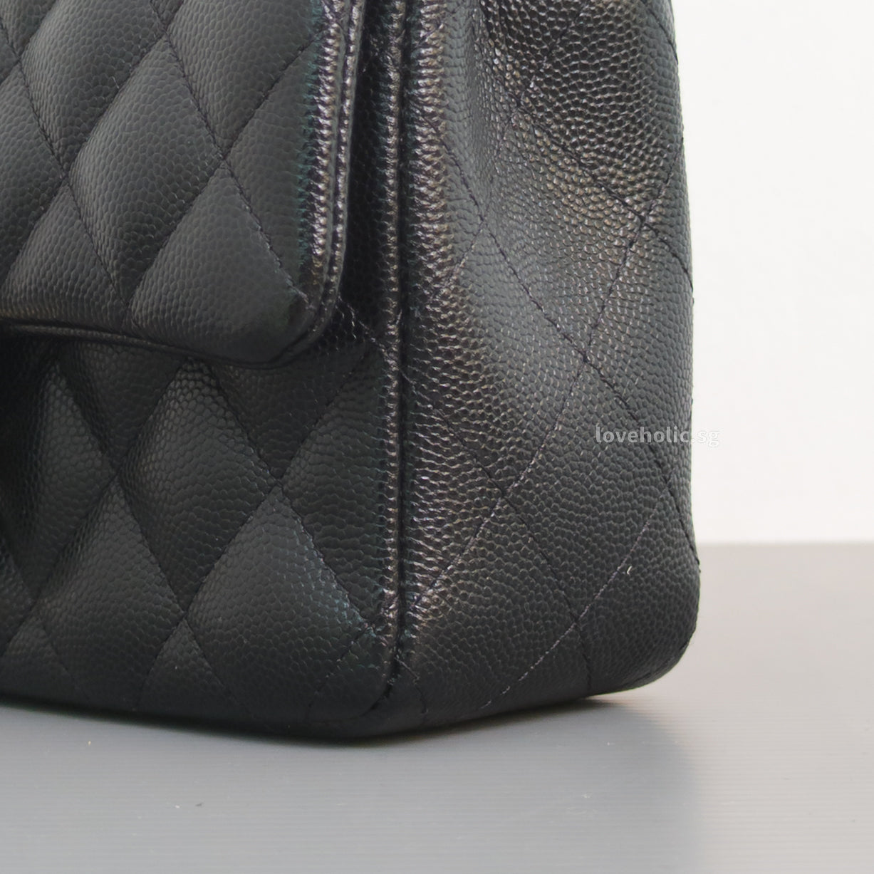 Chanel Mini Rectangle 17B Black Caviar Light Gold Hardware-details