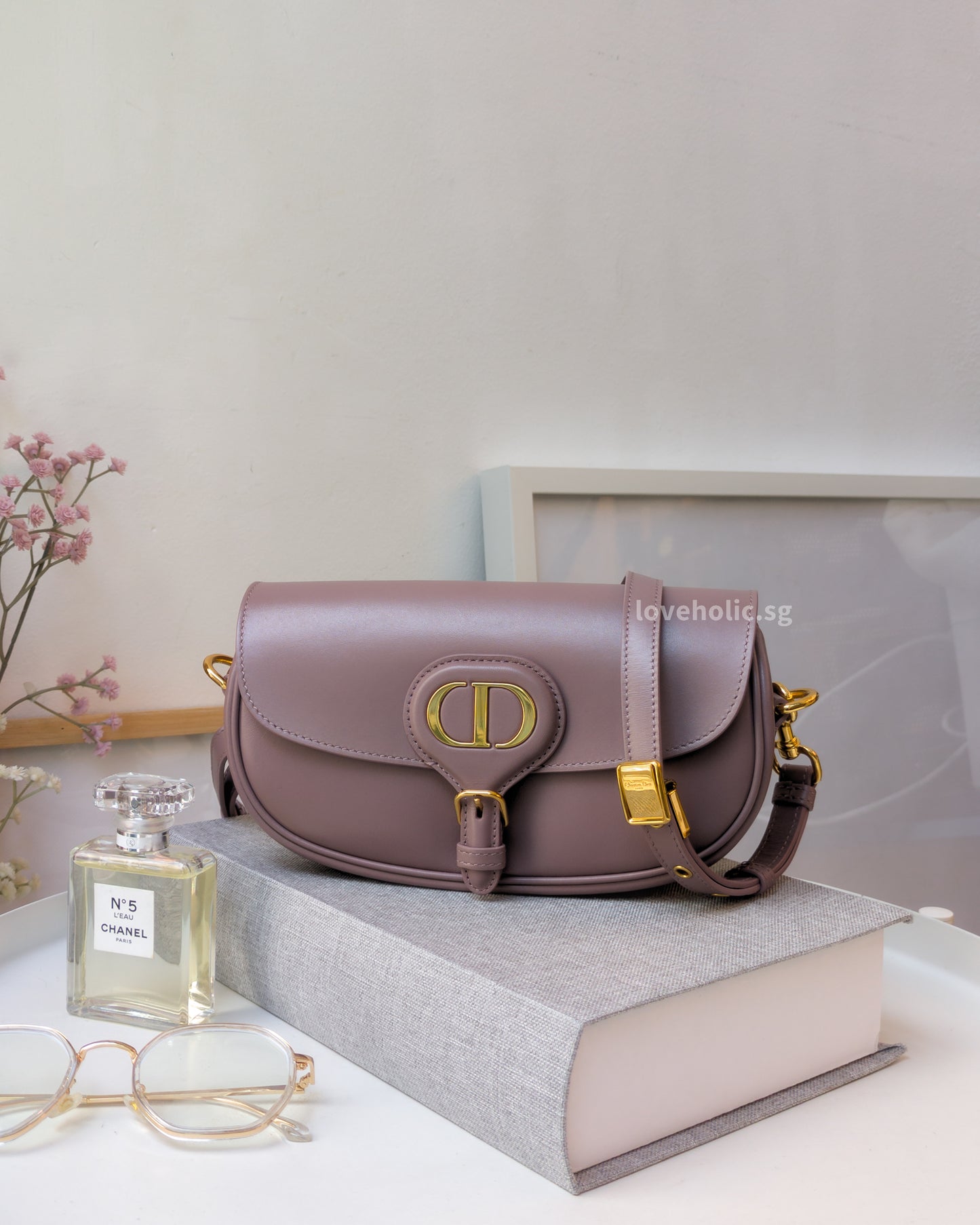 Dior Bobby East-West Peony Pink Calfskin Gold Hardware-front