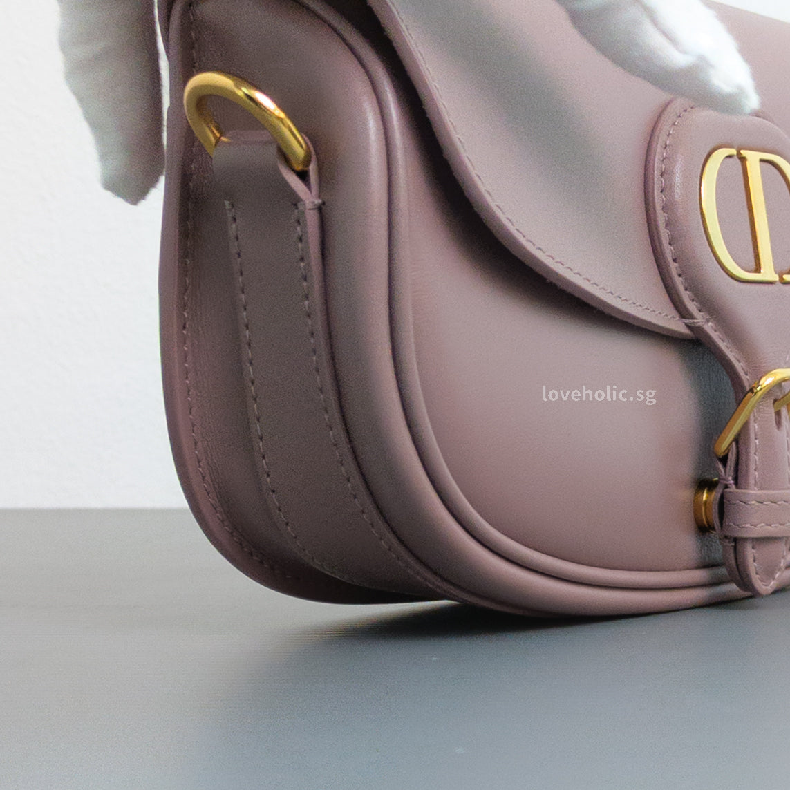 Dior Bobby East-West Peony Pink Calfskin Gold Hardware-details