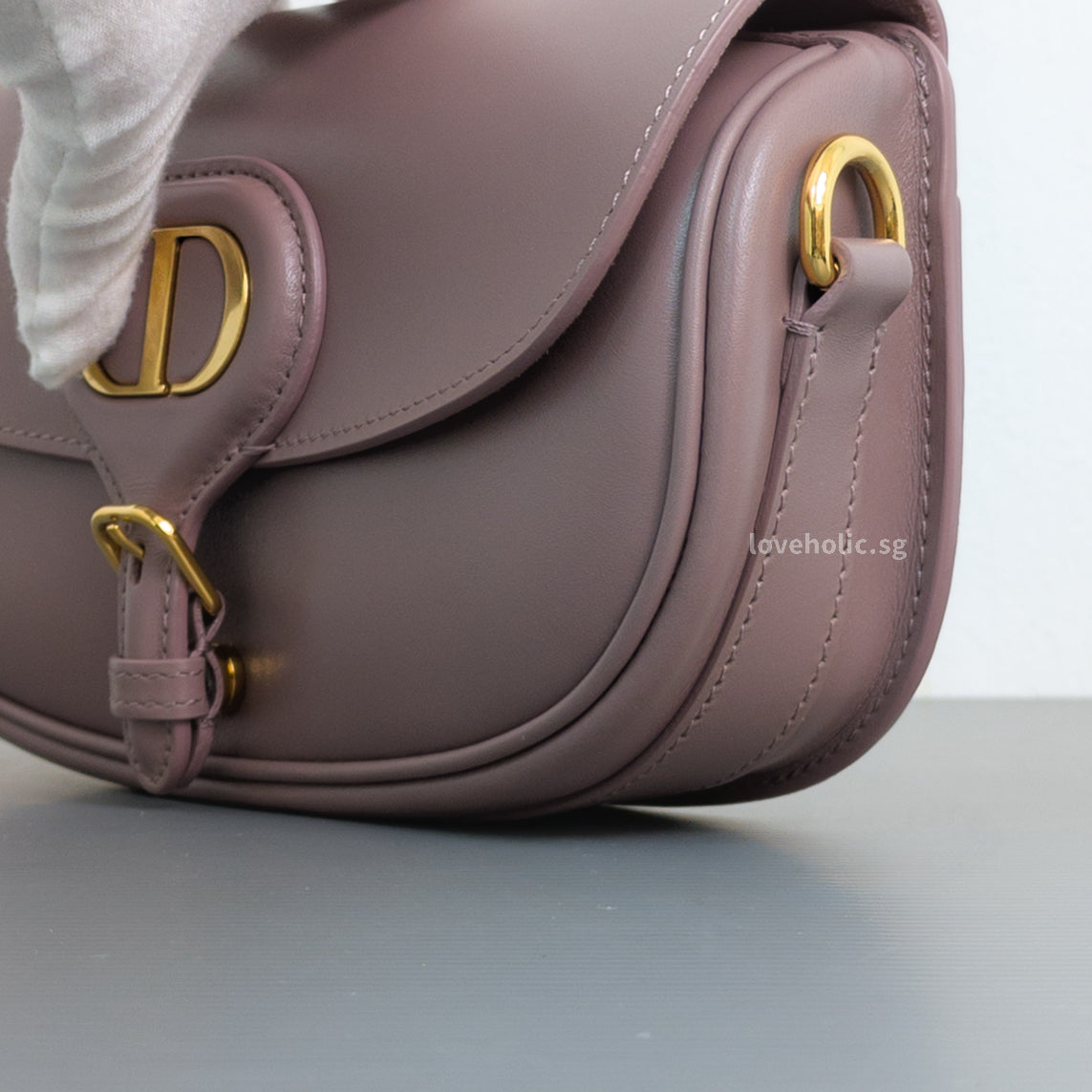 Dior Bobby East-West Peony Pink Calfskin Gold Hardware-details