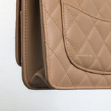 Chanel Top Handle Wallet On Chain 23B Dark Beige Lambskin Gold Hardware-details