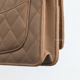 Chanel Top Handle Wallet On Chain 23B Dark Beige Lambskin Gold Hardware-details