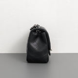 Chanel Classic Flap Mini Square | Black Caviar Silver Hardware-side