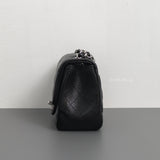 Chanel Classic Flap Mini Square | Black Caviar Silver Hardware-details