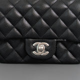 Chanel Classic Flap Mini Square | Black Caviar Silver Hardware-details