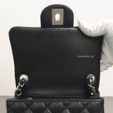 Chanel Classic Flap Mini Square | Black Caviar Silver Hardware-details